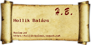 Hollik Balázs névjegykártya